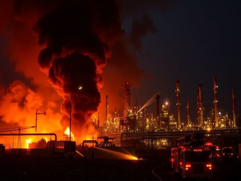 oil refinery fire