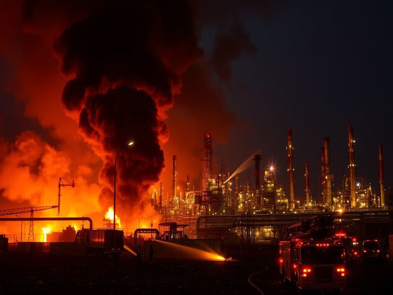 oil refinery fire