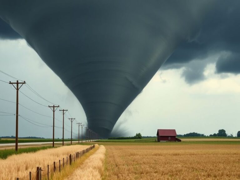 A split-image visual: On the left, a Michigan county emergency siren activates in a small town; on the right, a family practi