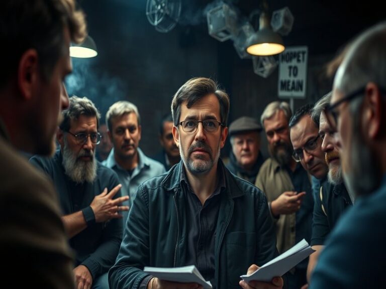 A split-screen image of Louis Theroux interviewing a manosphere figure in a dimly lit room on one side, and a group of young