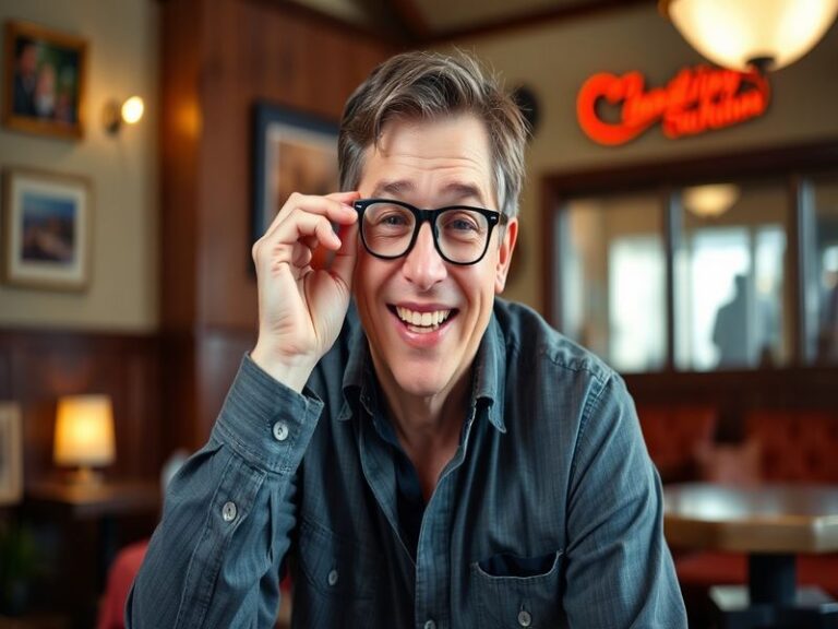 A split-image design: on the left, a young Jerry O'Connell in a retro '80s portrait; on the right, a modern shot of him in a