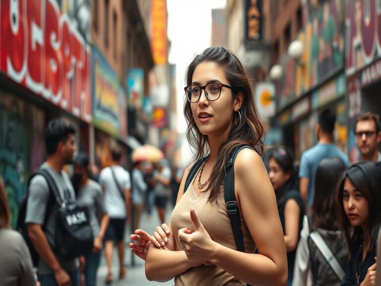 A portrait of Morgan Metzer, smiling warmly, with a backdrop of nature symbolizing growth and resilience.