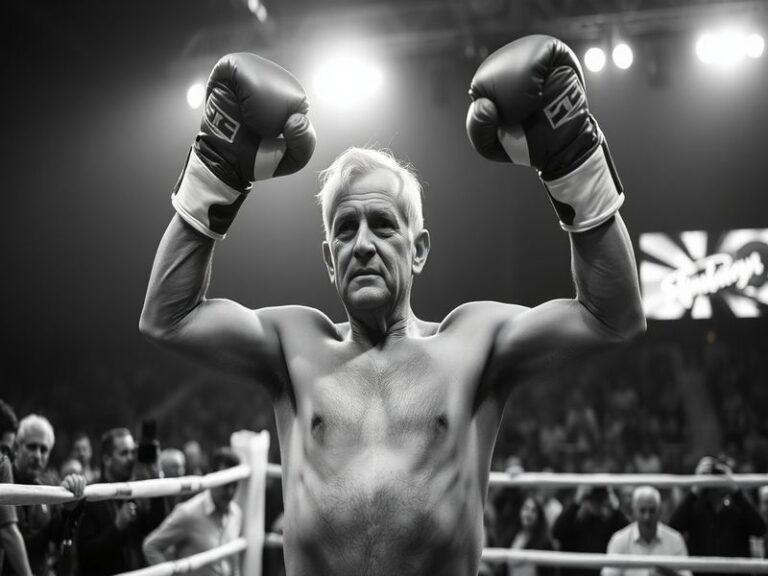 A dynamic image showing a triumphant athlete celebrating a victory, juxtaposed with scenes of musicians performing passionate