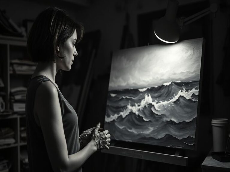 A vibrant and engaging artwork by Madeline Scoon, showcasing her unique style and the interplay of color and form, set in a c