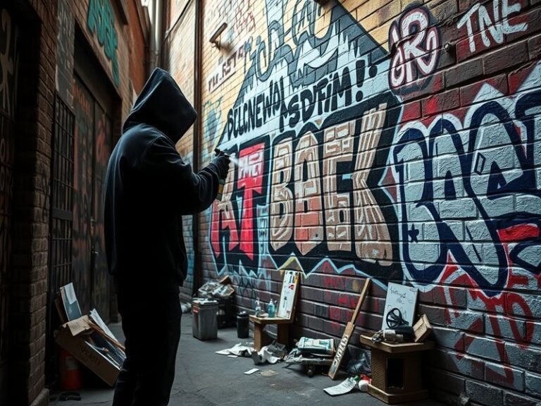A striking image of Banksy's iconic 'Girl with a Balloon' mural, set against an urban backdrop, evoking themes of hope and lo