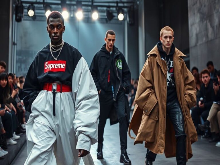 An image showcasing a model wearing a piece from the Supreme and Maison Margiela collaboration, highlighting the blend of str