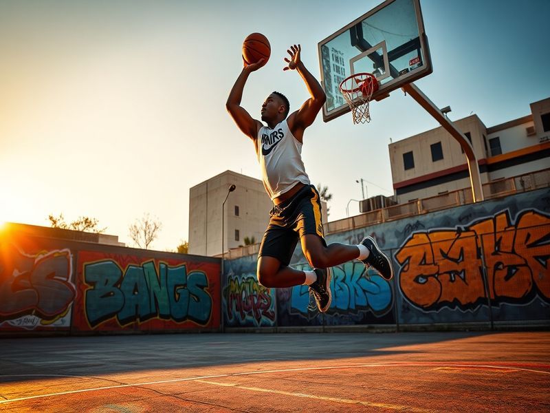 An action shot of Isaiah Evans on the basketball court, showcasing his athleticism and focus during a game, with fans cheerin