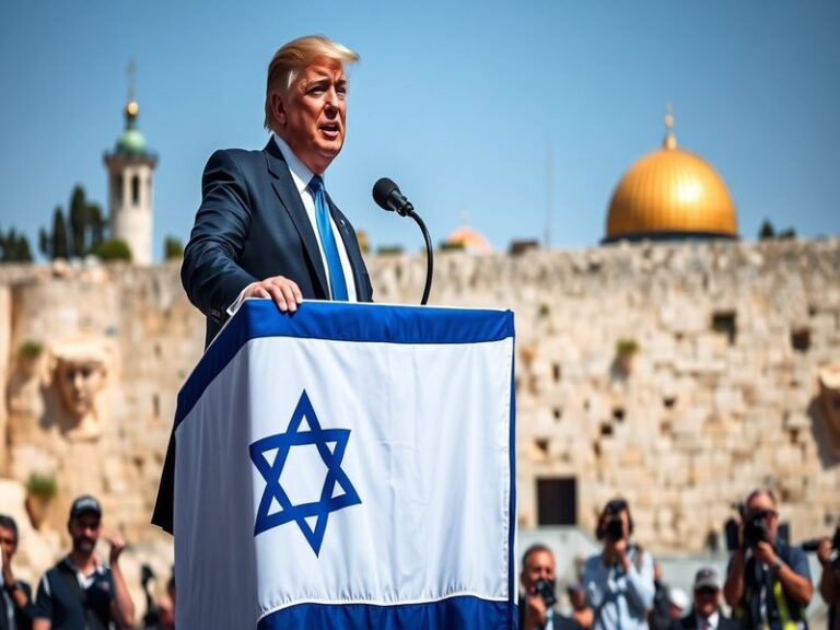 A split-image composition showing Donald Trump shaking hands with Israeli Prime Minister Benjamin Netanyahu on one side, and