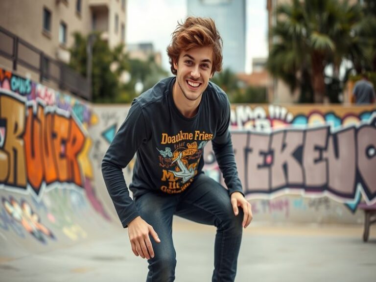 A dynamic image of Doug Edert in action on the basketball court, showcasing his athleticism and determination, surrounded by