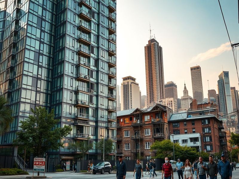 A city skyline showcasing a mix of modern and traditional architecture with a vibrant sunset, symbolizing the dynamics of urb