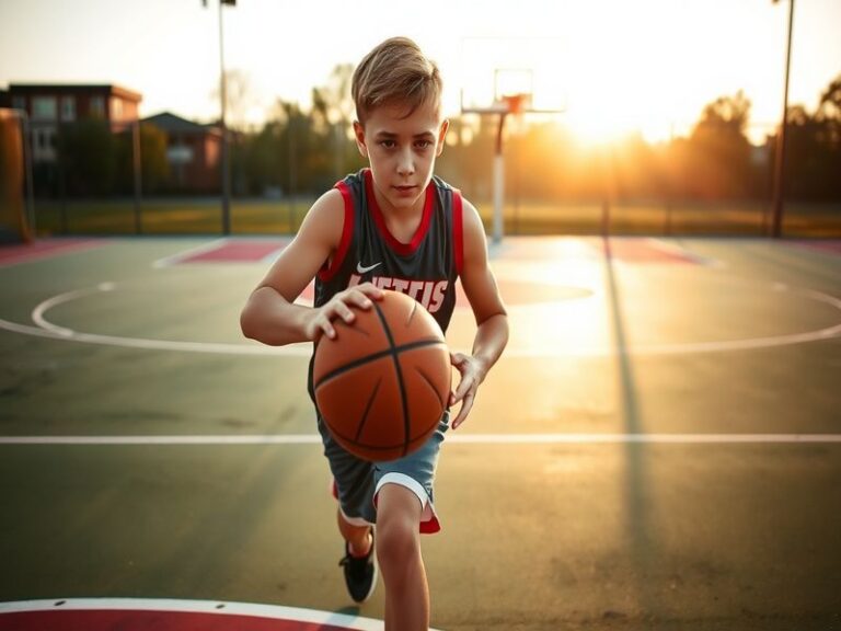 A dynamic action shot of Jackson Shelstad dribbling a basketball on the court, showcasing his agility and focus.