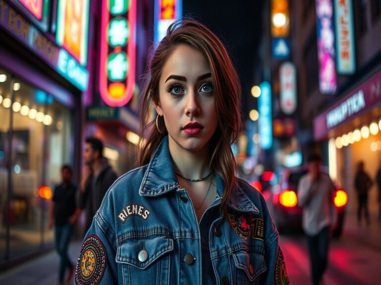 A vibrant portrait of Noah Cyrus performing on stage, showcasing her emotional expression and connection with the audience.