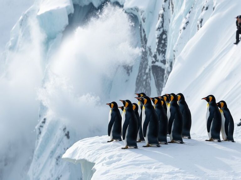 A dramatic hockey scene featuring the Avalanche and Penguins players on the ice, showcasing their intense rivalry and competi