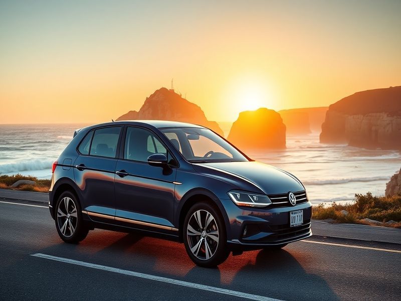 A modern Volkswagen electric vehicle parked in an urban setting, showcasing its sleek design and eco-friendly features, with