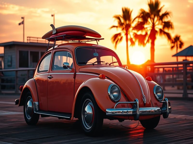 A sleek modern Volkswagen electric vehicle parked in an urban setting, showcasing its innovative design against a backdrop of