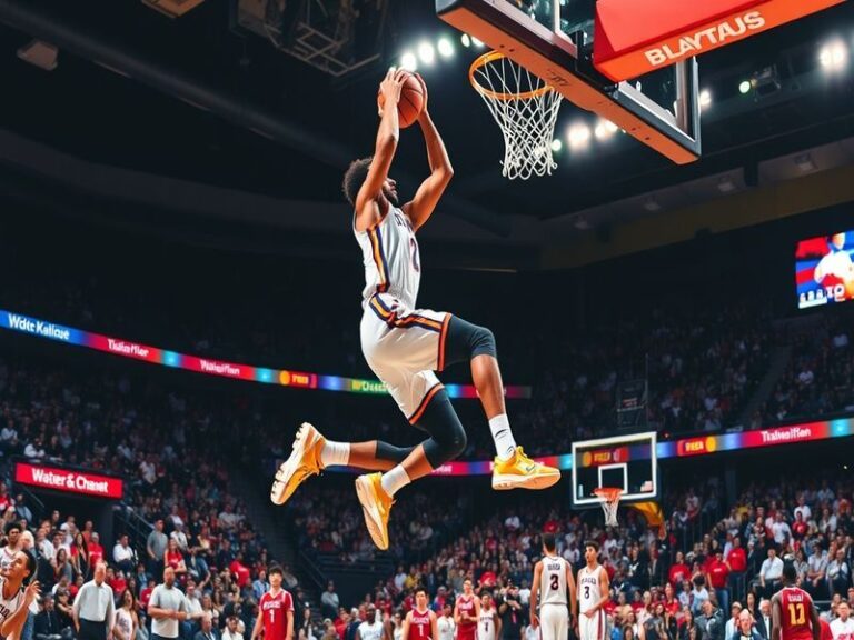 An action shot of Max Strus on the basketball court, showcasing his shooting form with a focused expression, surrounded by te