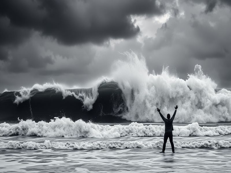 An intense scene depicting a character in a moment of fury, set against a backdrop of urban chaos, capturing the raw emotion