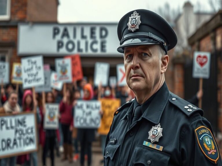 A somber image of a police badge on a wooden table, symbolizing accountability and the weight of responsibility in law enforc