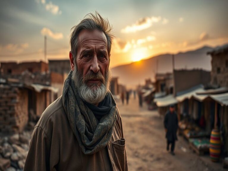 A poignant image of Dennis Coyle interacting with local Afghan communities, showcasing cultural exchange and humanitarian eff