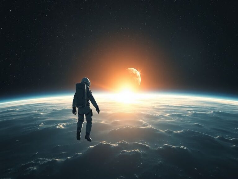 A futuristic spaceship navigating through a starry galaxy, symbolizing adventure and exploration, with a focus on the Hail Ma