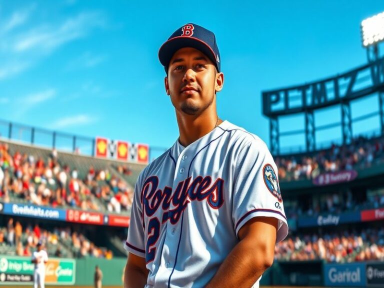 A dynamic action shot of Luis Arraez at bat, showcasing his focused expression and athletic stance, set in a vibrant baseball