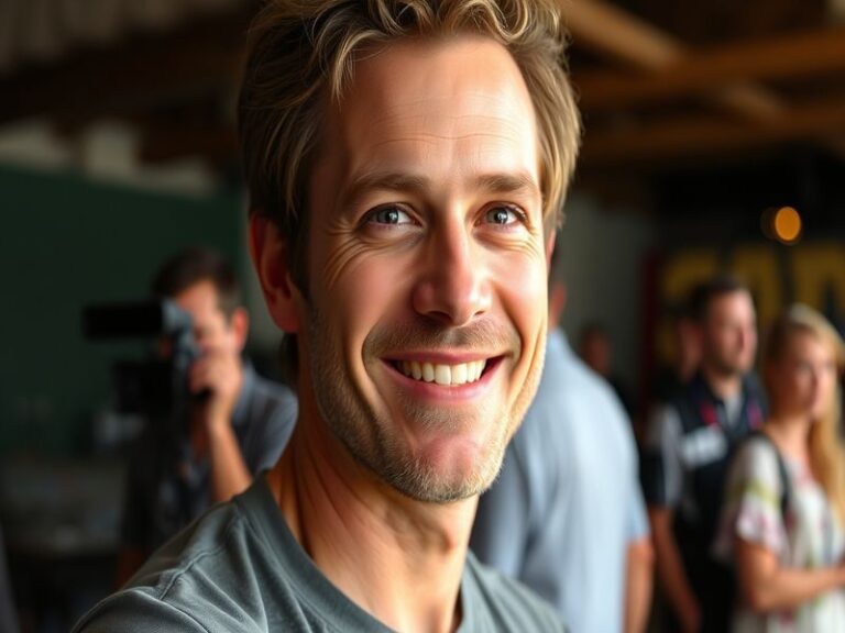 A portrait of Jack Quaid on a film set, showcasing his expressive demeanor and professional attire, with soft lighting enhanc