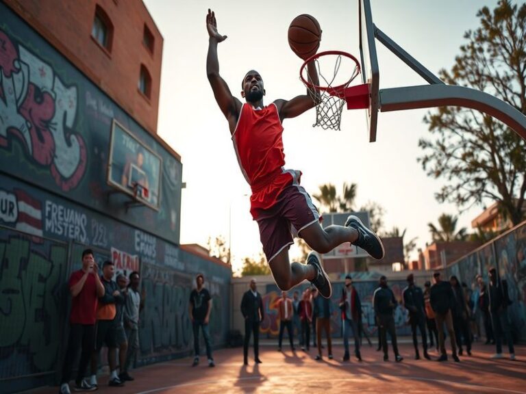 A dynamic image of Drake Powell in action during a basketball game, showcasing his agility and determination on the court.