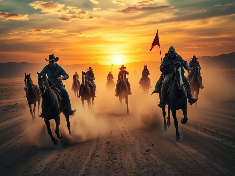 A dynamic scene from Steel Ball Run Episode 2, showcasing Johnny Joestar and Gyro Zeppeli amidst a dramatic race setting, wit