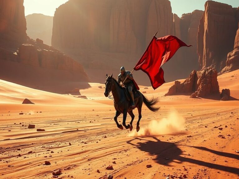 An expansive view of the Crimson Desert landscape, showcasing its diverse environments and vibrant colors, highlighting the m