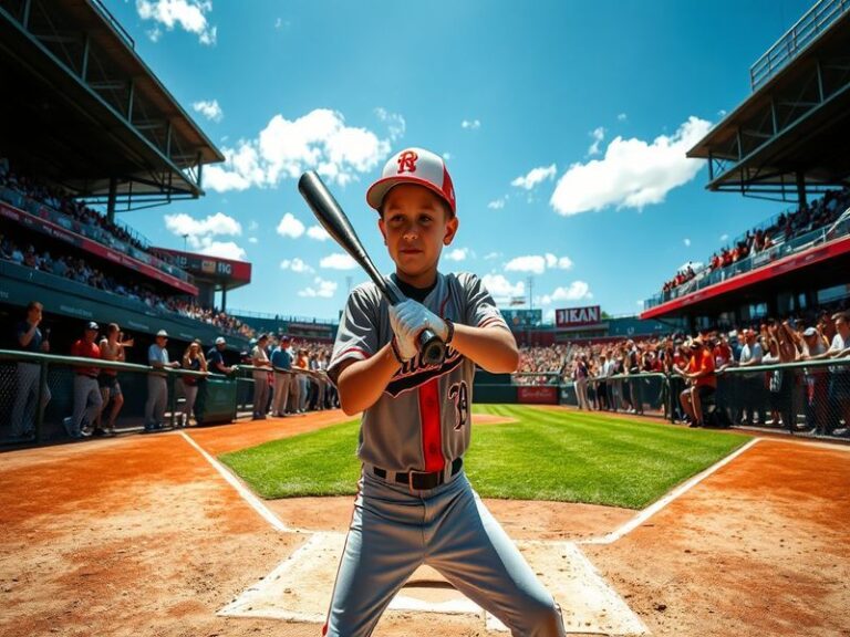 An action shot of Jackson Chourio playing baseball, highlighting his athleticism and focus on the field.