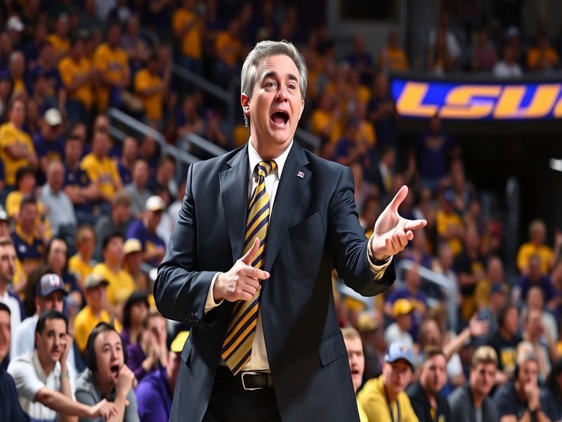 A dynamic image of Will Wade coaching during a game, showcasing his intense focus and engagement with players, set against th