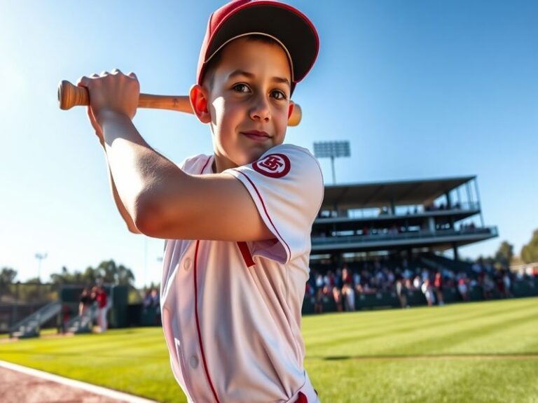 A dynamic action shot of Jackson Chourio swinging a bat during a game, showcasing his athleticism and focus on the field.
