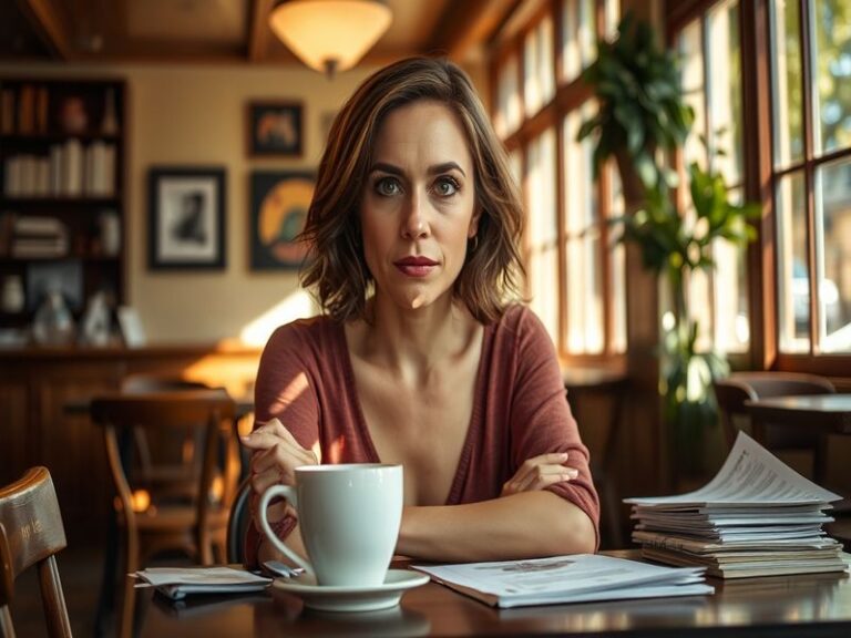 A portrait of Julianne Nicholson, showcasing her expressive features and warm smile, set against a soft, neutral background t
