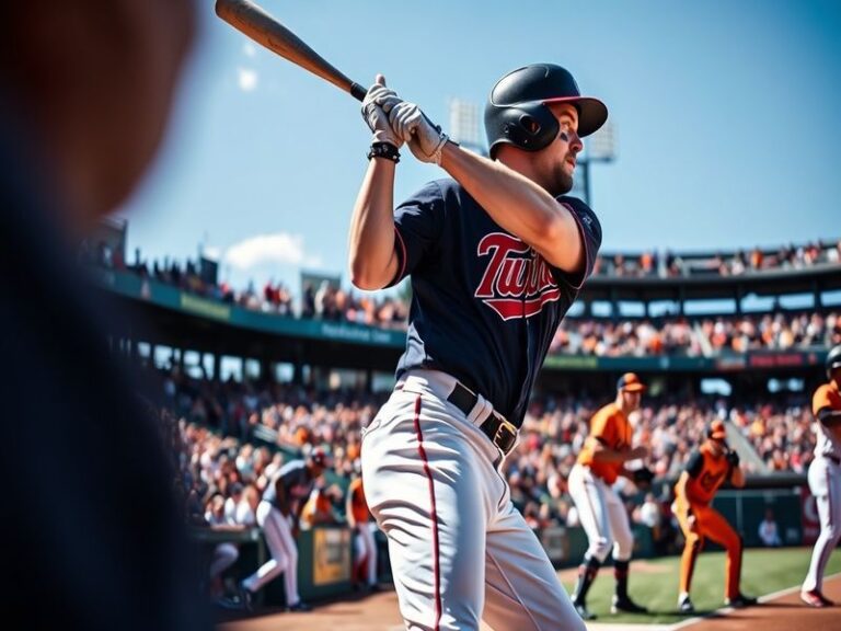 A high-energy baseball game between the Minnesota Twins and Baltimore Orioles, featuring Carlos Correa and Gunnar Henderson i