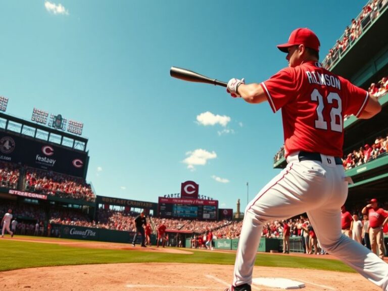 A split-screen image showing Fenway Park on the left and Great American Ball Park on the right, with a classic 1970s baseball