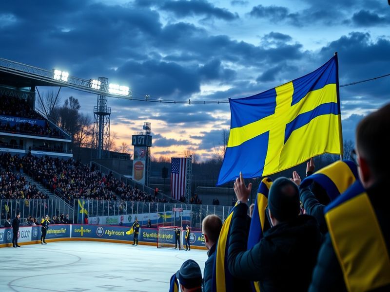 An image depicting a Ukrainian and Swedish flag side by side, symbolizing their diplomatic relationship, set against a backdr