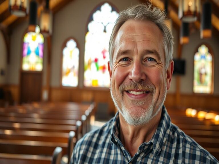 An action shot of Nathan Church running on a track, showcasing determination and athleticism, with a cheering crowd in the ba
