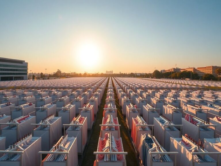 A vibrant Uniqlo store interior showcasing a variety of clothing options, with shoppers browsing and interacting with display