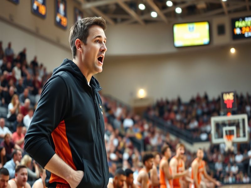 A focused shot of Ben McCollum analyzing data on a computer screen in a modern sports lab, surrounded by biomechanical charts