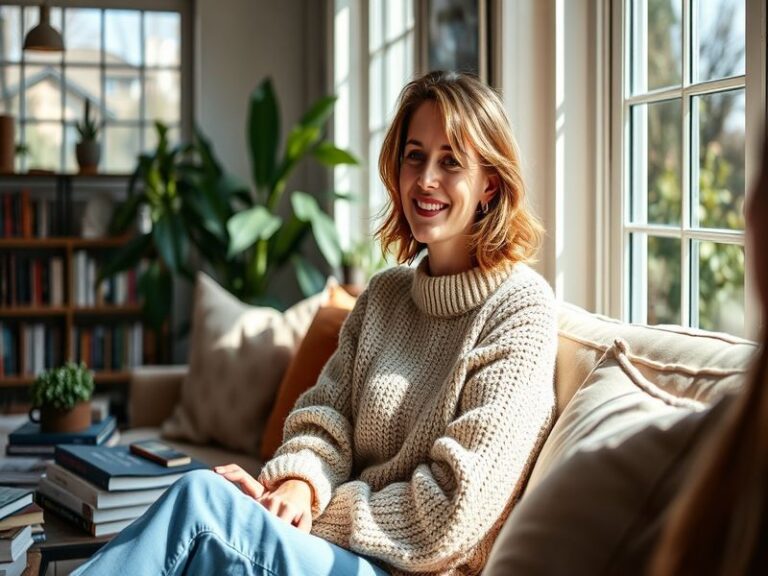 A candid photo of Amanda Peet on a film set, mid-conversation with a director. She wears a casual yet professional outfit, ex