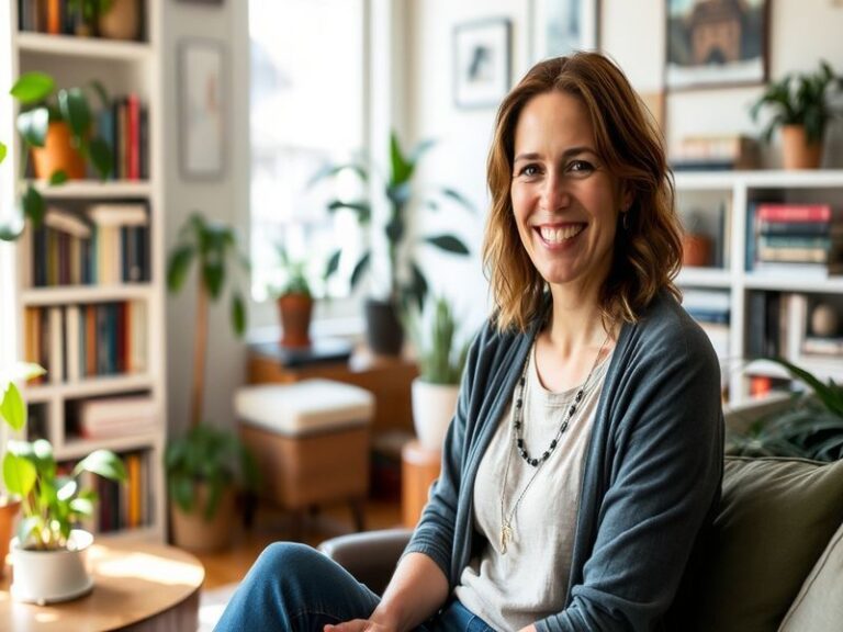 A portrait of Amanda Peet smiling at a film premiere, showcasing her elegant style and confident demeanor.