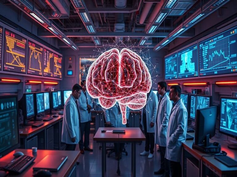 A visual representation of a neural network, showing interconnected nodes and layers, symbolizing the complexity and depth of