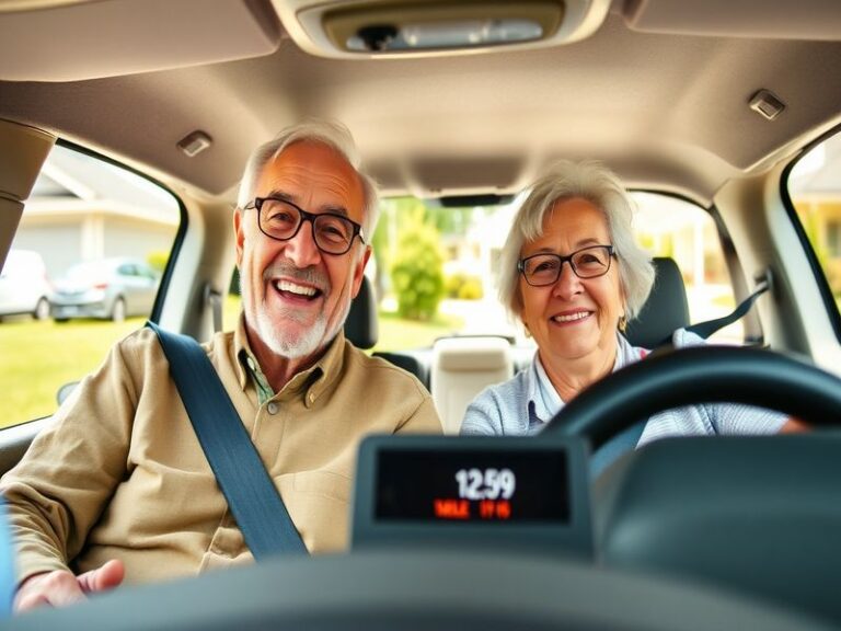 An image showing a person with a disability driving a vehicle in a scenic setting, emphasizing mobility and freedom.