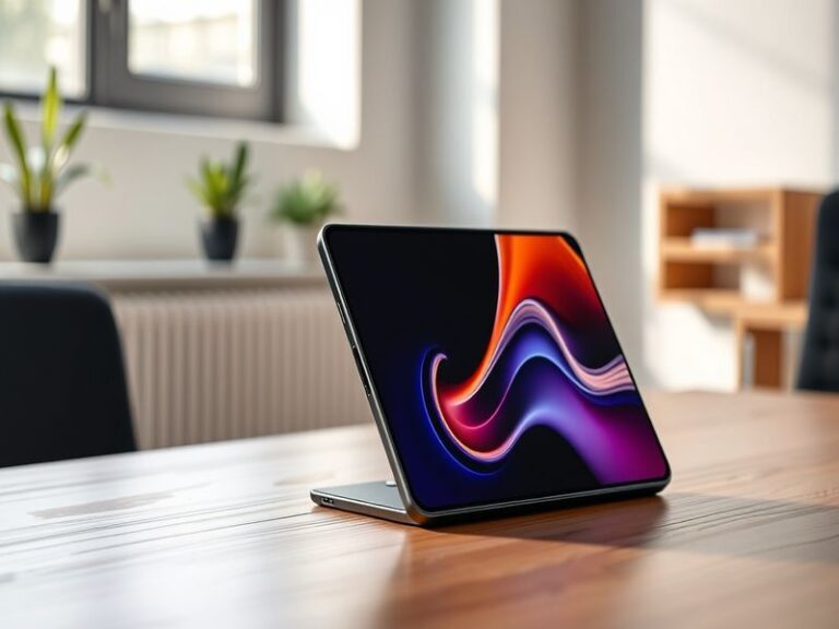 An image showcasing the Samsung Galaxy Z Fold 8 open and closed, highlighting its sleek design and vibrant display.