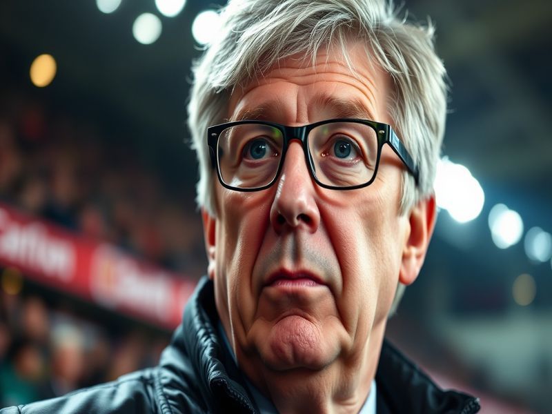 A portrait of Roy Hodgson on the sidelines during a football match, showcasing his thoughtful demeanor and tactical focus.