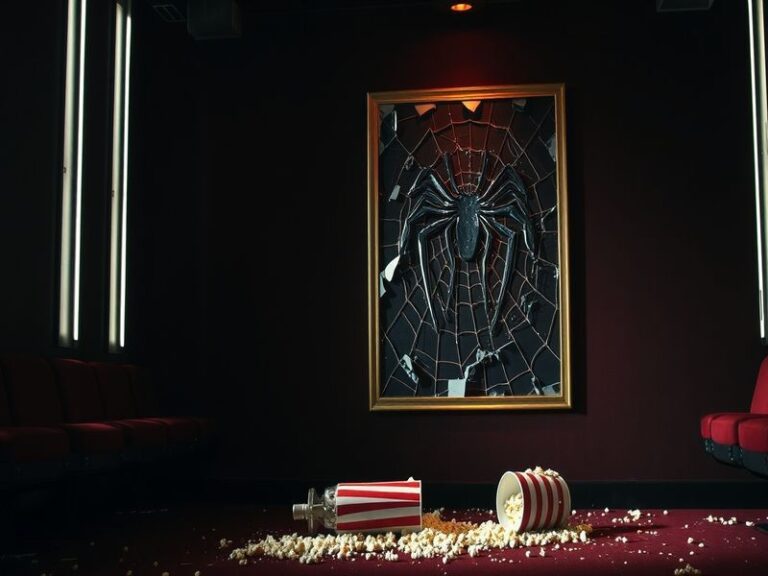 A dramatic image of Spider-Man in a cityscape, showcasing the character's iconic suit against a backdrop of skyscrapers, conv