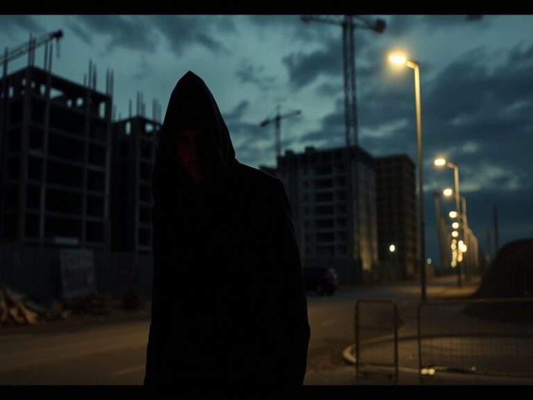 A somber image of a Long Island neighborhood, depicting a quiet street with police tape, symbolizing the gravity of the ongoi