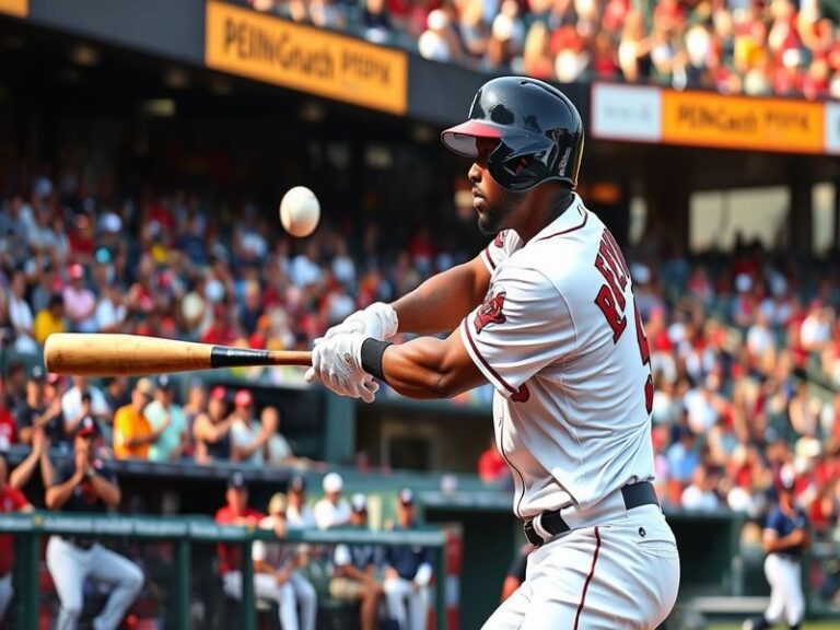 A dynamic action shot of Jason Heyward in a baseball uniform, showcasing his athleticism while playing in a game, with fans i