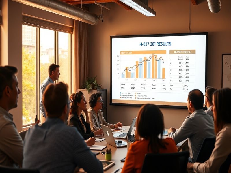 A diverse group of professionals in a modern office setting, collaborating over technology, symbolizing the global workforce
