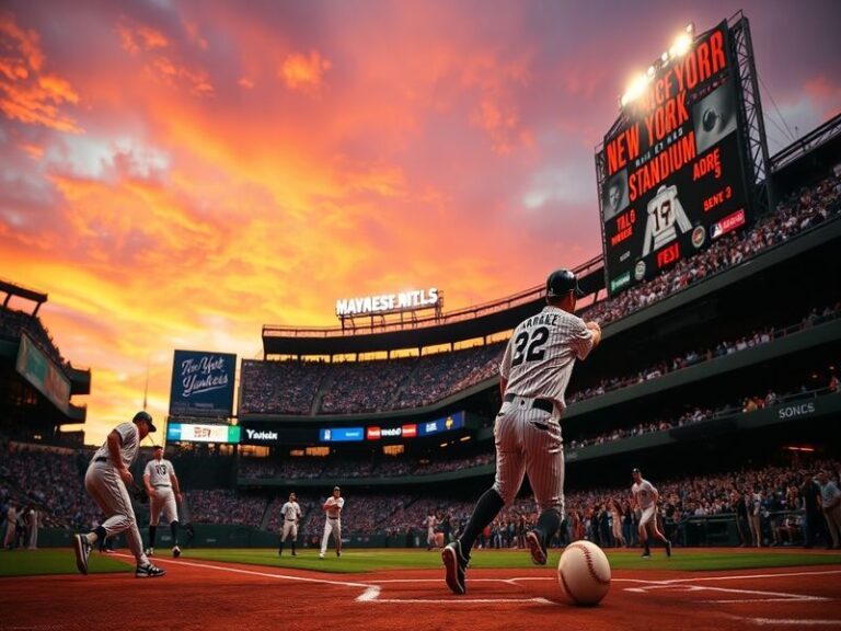 A split-screen image featuring iconic moments from Yankees-Giants history: Willie Mays in a Giants uniform and Derek Jeter in